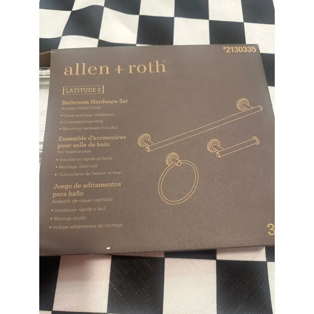 Allen + Roth brushed nickel latitude bathroom hardware set NEW 3 piece remodel